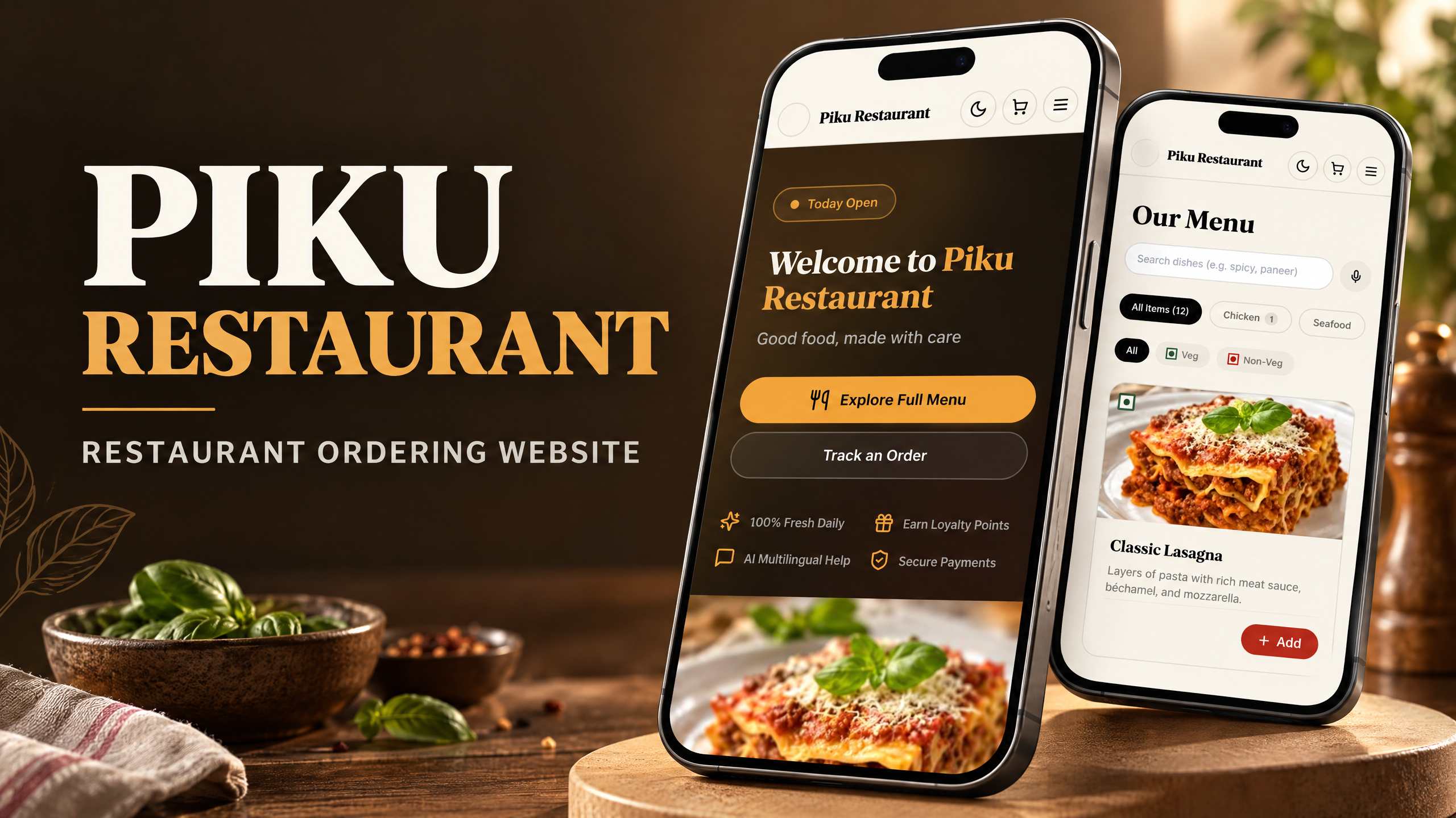 Restaurant — Full-Featured Restaurant Ordering Website